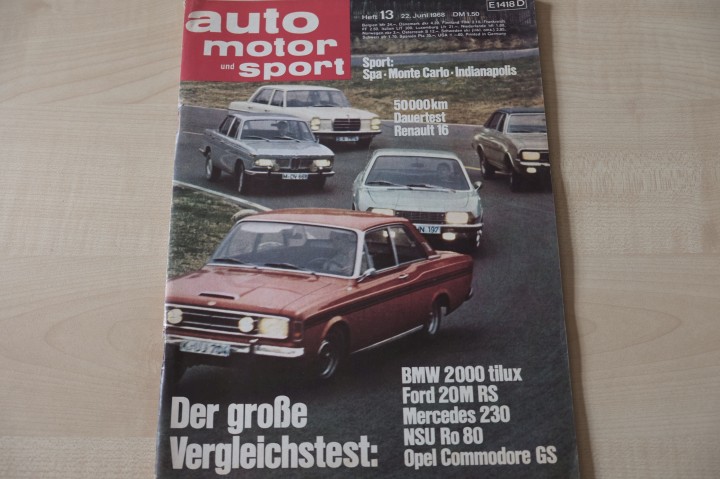 Deckblatt Auto Motor und Sport (13/1968)